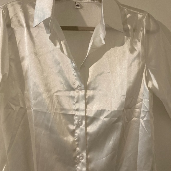 W H M Women’s Silk Satin Casual L/S Shirt - Picture 3 of 13